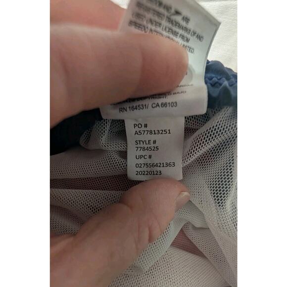 Speedo Mens S Red White Navy Blue Elastic Waist Drawstring Swim Trunks Shorts - Picture 10 of 11